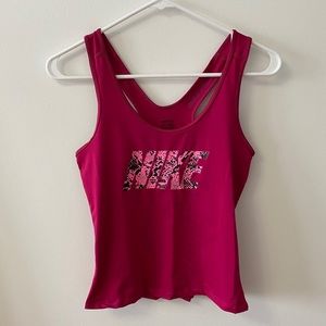 NIKE PRO PINK CROPPED TANK TOP